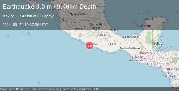 Map of OFFSHORE GUERRERO, MEXICO