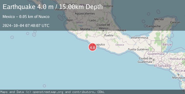 Map of OFFSHORE GUERRERO, MEXICO