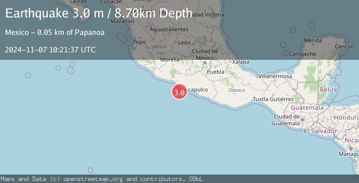 Map of OFFSHORE GUERRERO, MEXICO