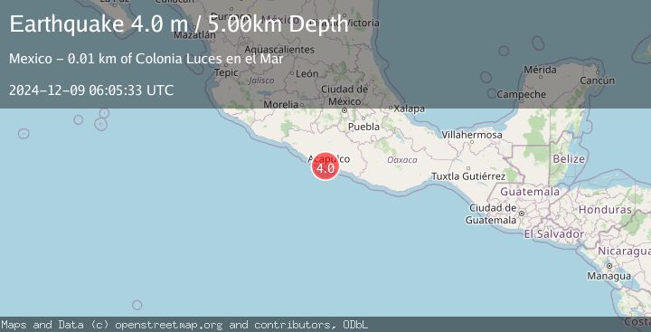 Map of OFFSHORE GUERRERO, MEXICO
