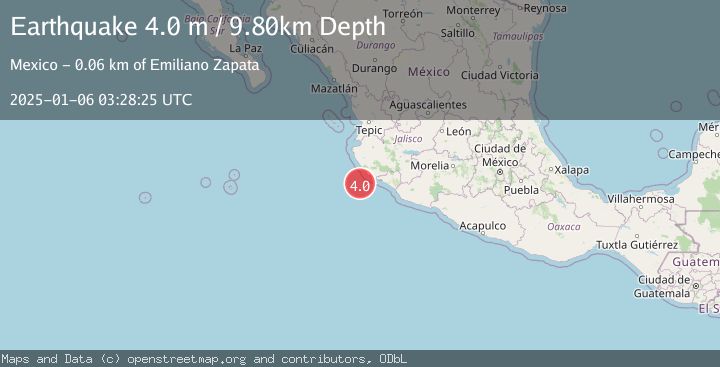 Map of OFFSHORE JALISCO, MEXICO