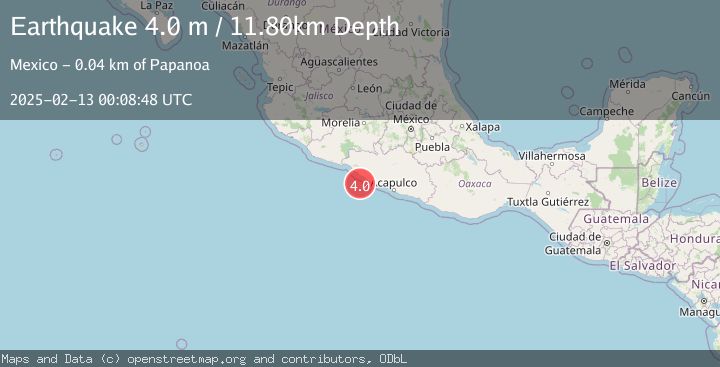 Map of OFFSHORE GUERRERO, MEXICO