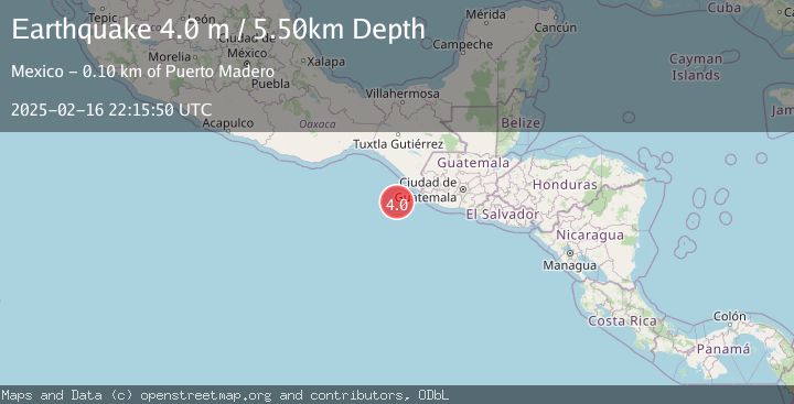 Map of OFF COAST OF CHIAPAS, MEXICO