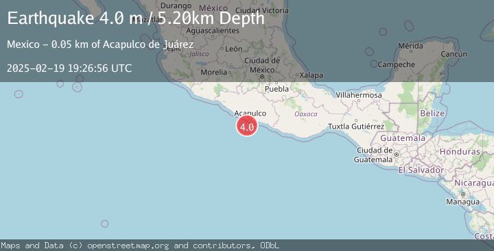 Map of OFFSHORE GUERRERO, MEXICO