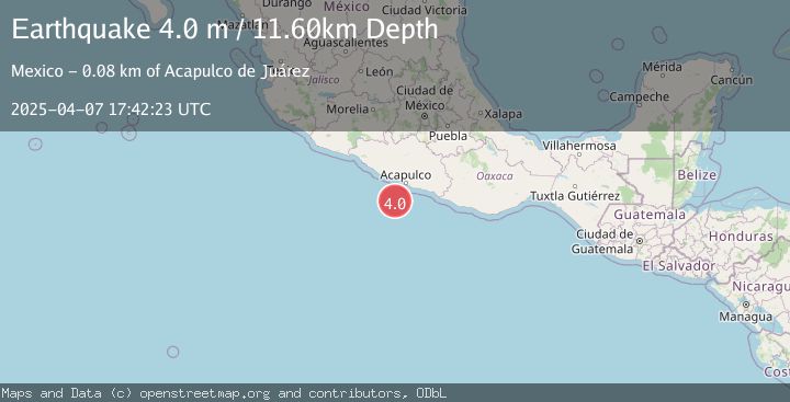 Map of OFFSHORE GUERRERO, MEXICO