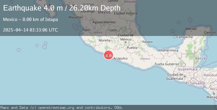 Map of OFFSHORE GUERRERO, MEXICO