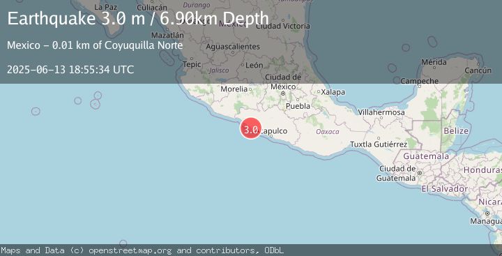 Map of OFFSHORE GUERRERO, MEXICO
