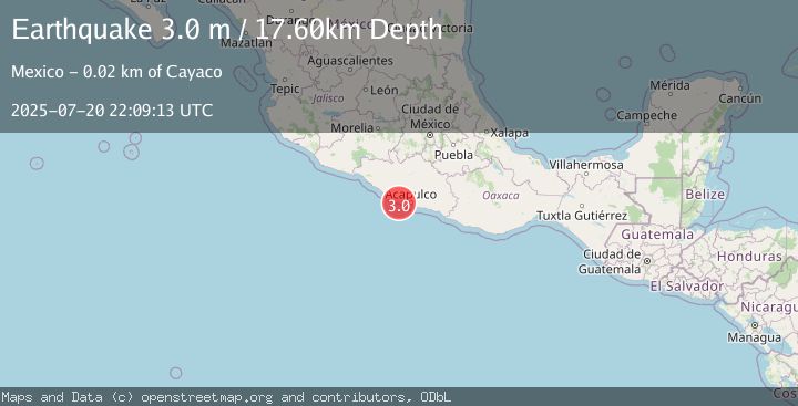 Map of OFFSHORE GUERRERO, MEXICO