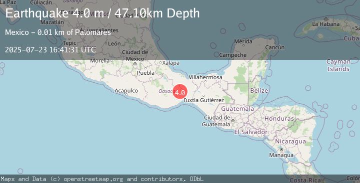 Map of OAXACA, MEXICO