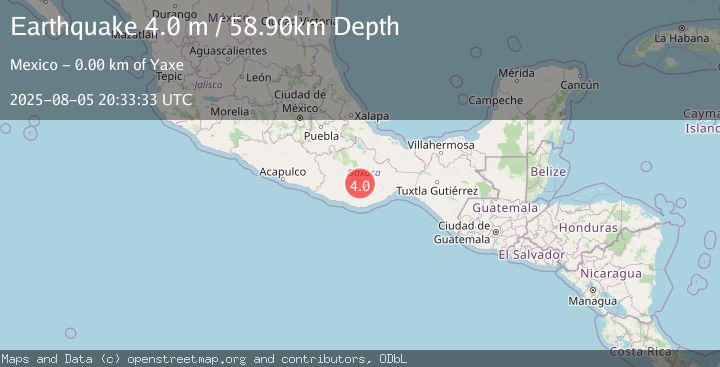 Map of OAXACA, MEXICO