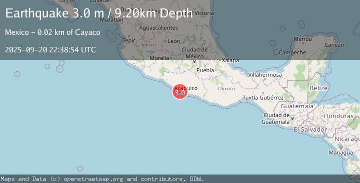 Map of OFFSHORE GUERRERO, MEXICO