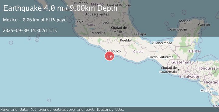 Map of OFFSHORE GUERRERO, MEXICO