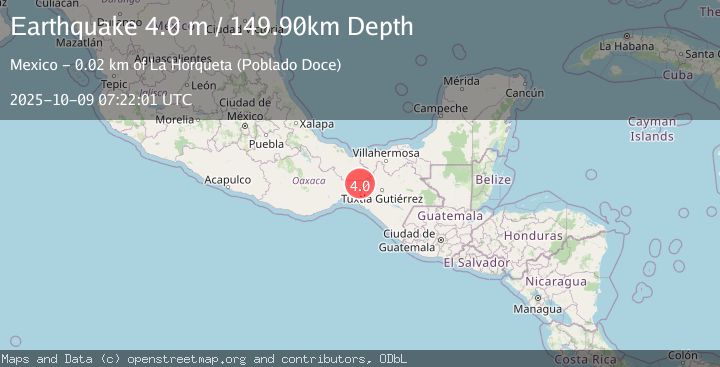 Map of OAXACA, MEXICO