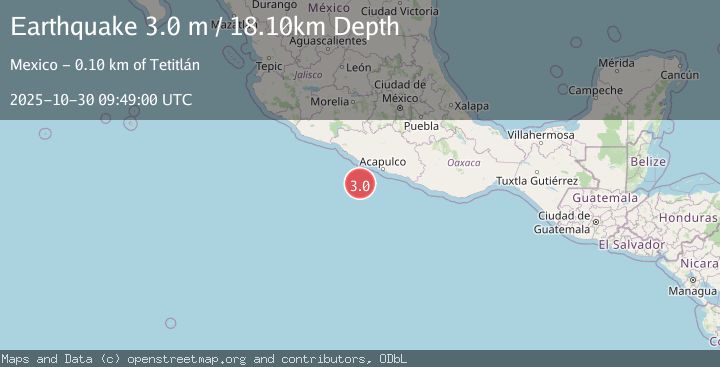 Map of OFFSHORE GUERRERO, MEXICO