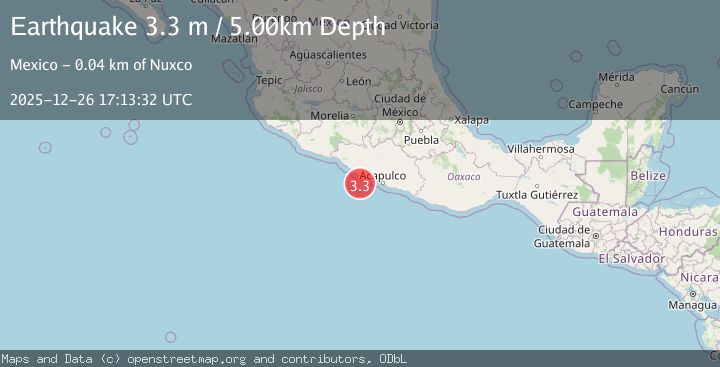 Map of OFFSHORE GUERRERO, MEXICO
