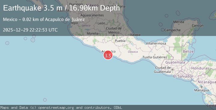 Map of OFFSHORE GUERRERO, MEXICO