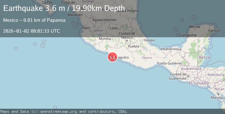 Map of OFFSHORE GUERRERO, MEXICO