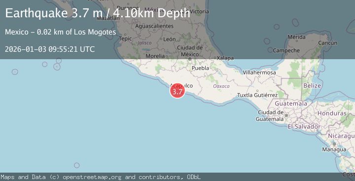 Map of OFFSHORE GUERRERO, MEXICO