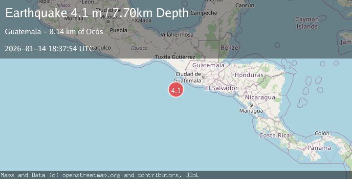 Map of OFF COAST OF CHIAPAS, MEXICO