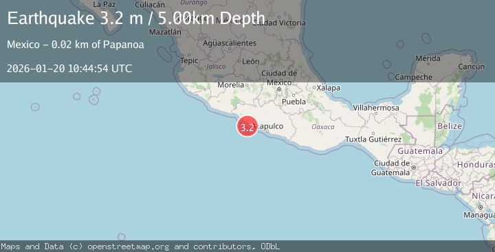 Map of OFFSHORE GUERRERO, MEXICO