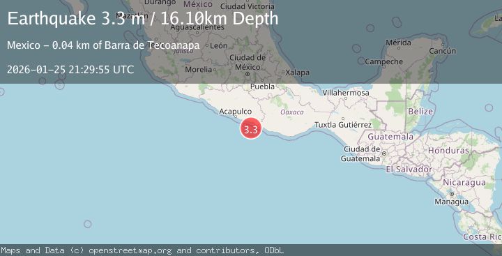 Map of OFFSHORE GUERRERO, MEXICO