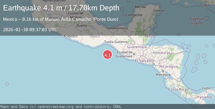 Map of OFF COAST OF CHIAPAS, MEXICO