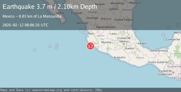 Map of OFFSHORE JALISCO, MEXICO