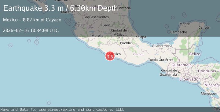 Map of OFFSHORE GUERRERO, MEXICO