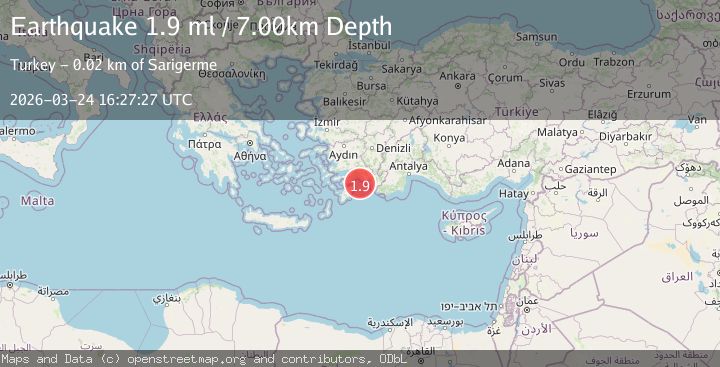Map of DODECANESE IS.-TURKEY BORDER REG