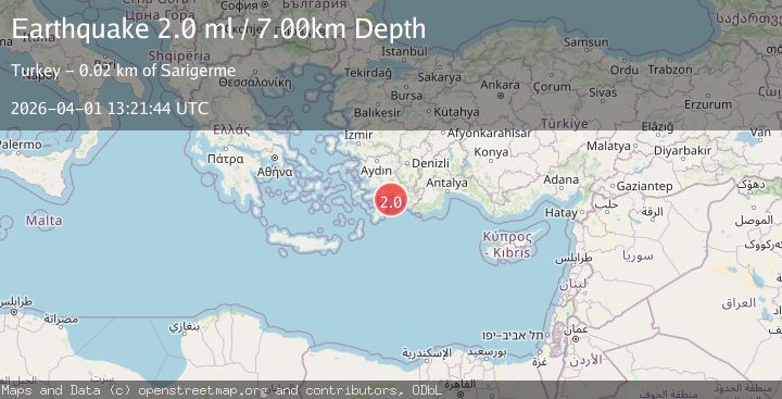 Map of DODECANESE IS.-TURKEY BORDER REG
