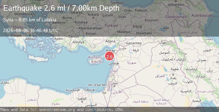 Map of NEAR THE COAST OF SYRIA