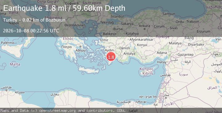 Map of DODECANESE IS.-TURKEY BORDER REG