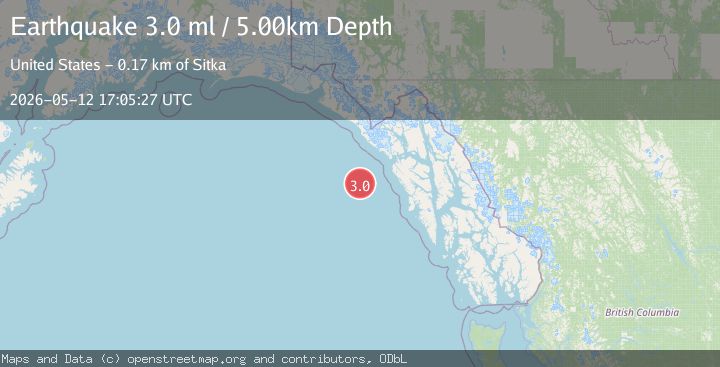 Map of OFF COAST OF SOUTHEASTERN ALASKA