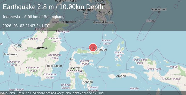 Map of MINAHASA, SULAWESI, INDONESIA