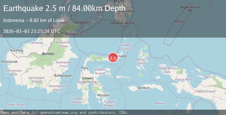 Map of MINAHASA, SULAWESI, INDONESIA