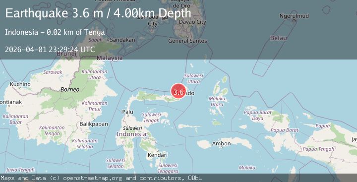 Map of MINAHASA, SULAWESI, INDONESIA