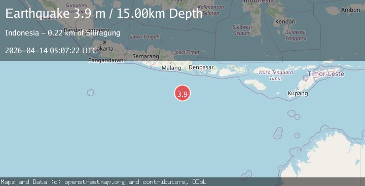 Map of SOUTH OF JAVA, INDONESIA