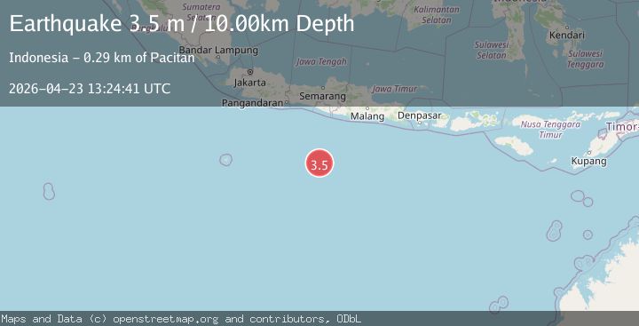 Map of SOUTH OF JAVA, INDONESIA