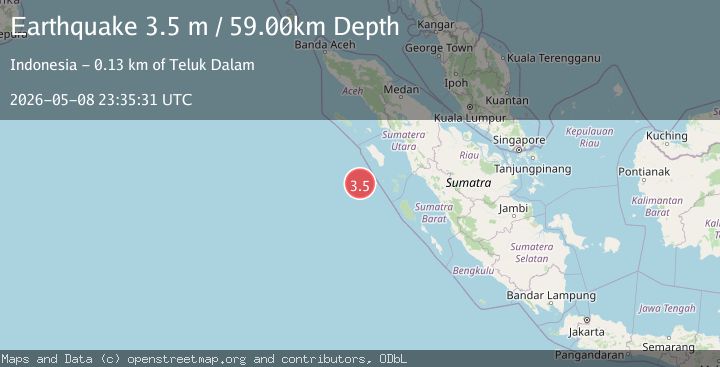Map of SOUTHWEST OF SUMATRA, INDONESIA
