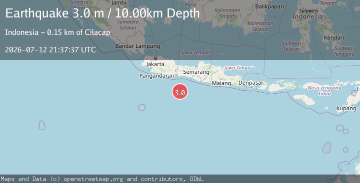 Map of SOUTH OF JAVA, INDONESIA