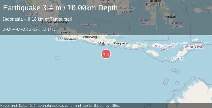 Map of SOUTH OF JAVA, INDONESIA
