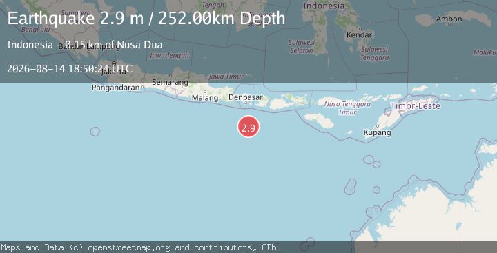 Map of SOUTH OF BALI, INDONESIA