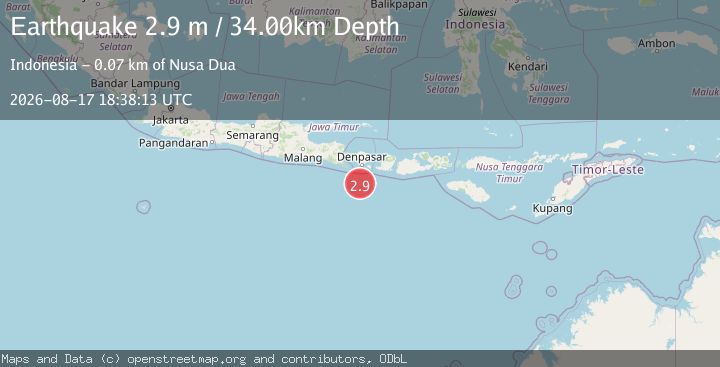 Map of SOUTH OF BALI, INDONESIA