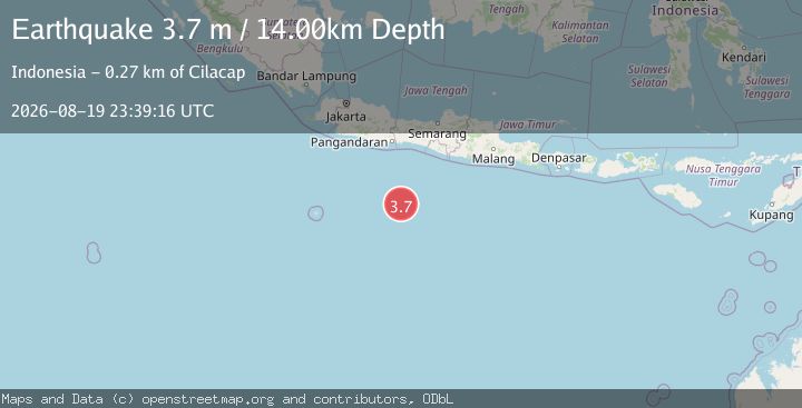 Map of SOUTH OF JAVA, INDONESIA