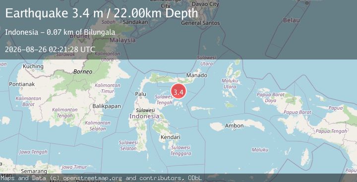 Map of SULAWESI, INDONESIA
