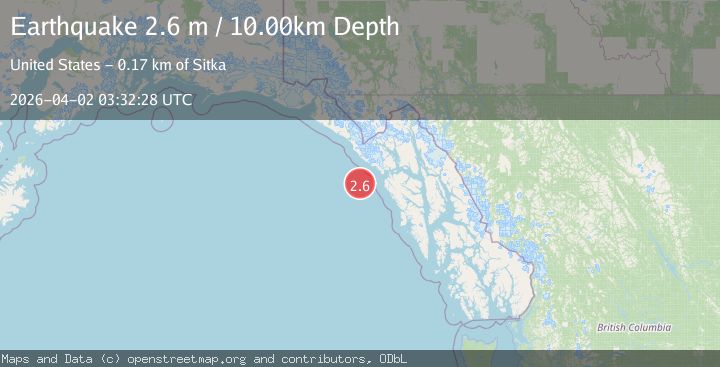 Map of OFF COAST OF SOUTHEASTERN ALASKA