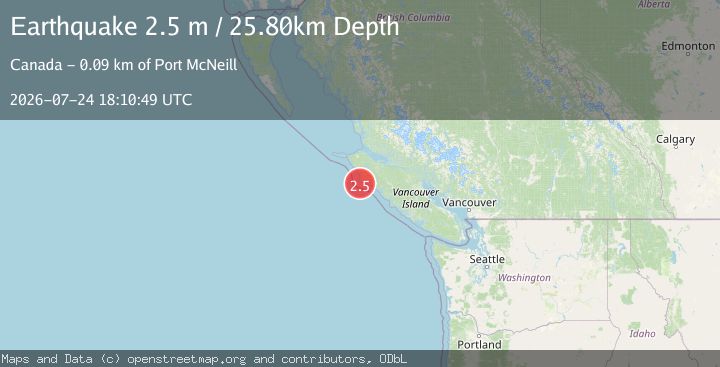 Map of VANCOUVER ISLAND, CANADA REGION