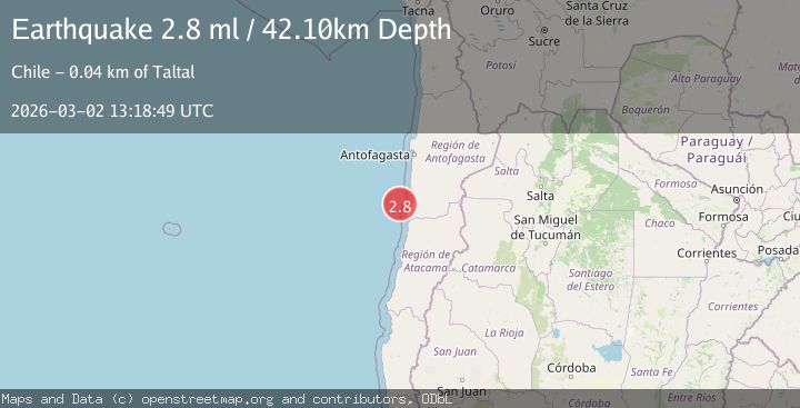 Map of OFFSHORE ANTOFAGASTA, CHILE