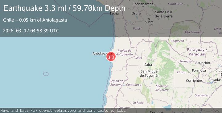Map of OFFSHORE ANTOFAGASTA, CHILE
