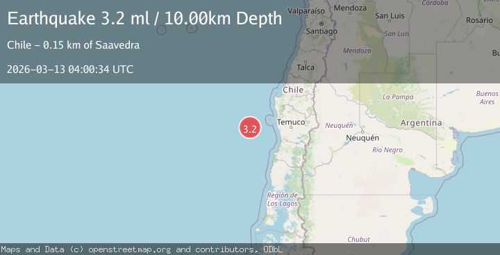 Map of OFF COAST OF ARAUCANIA, CHILE